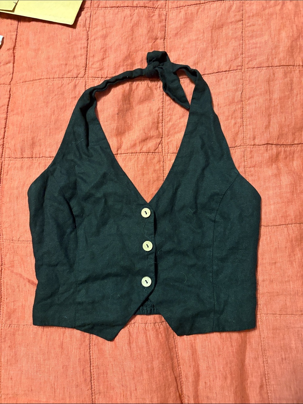 Love Tree Black Button halter